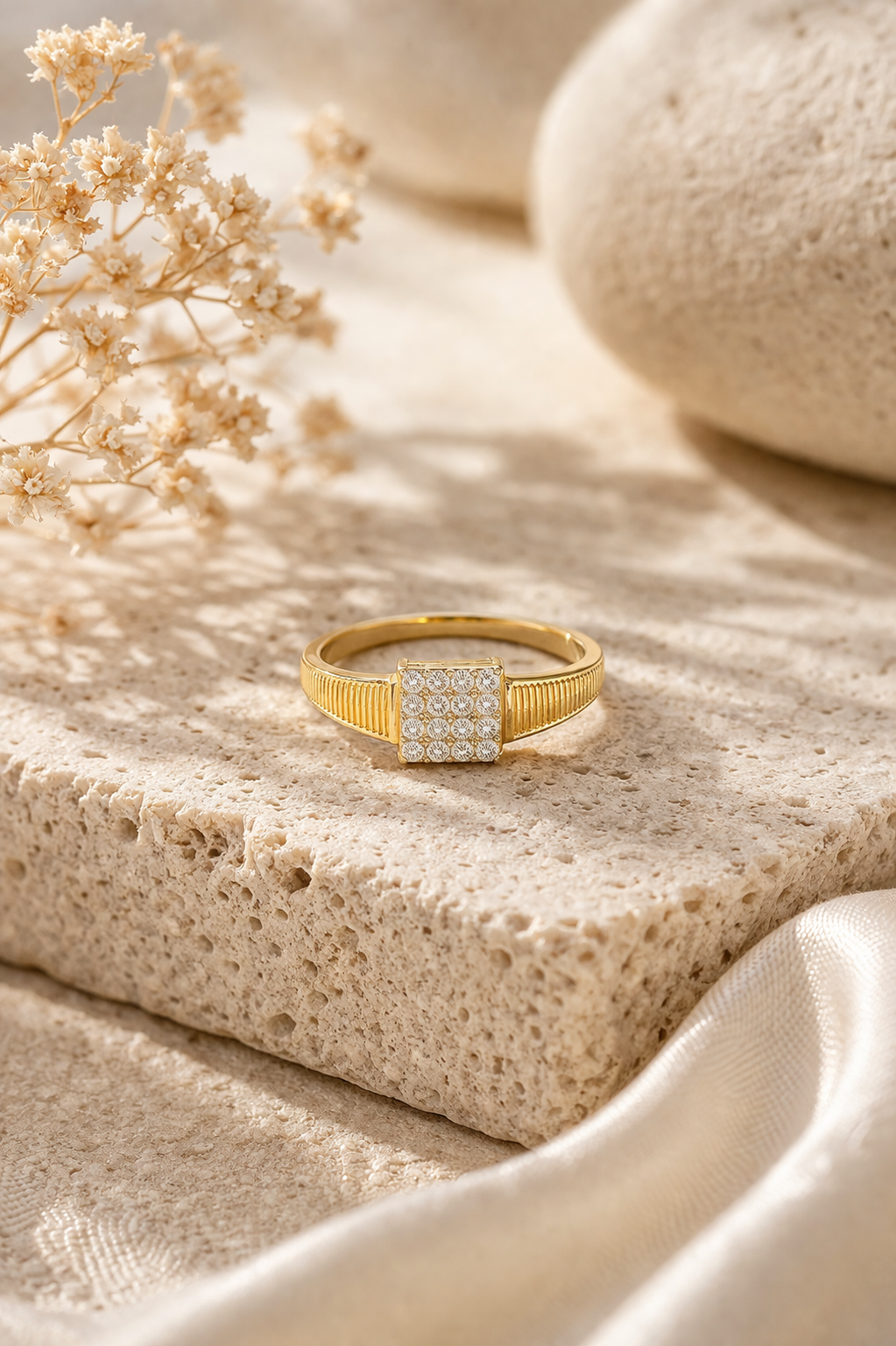 Diamond Grid Ring