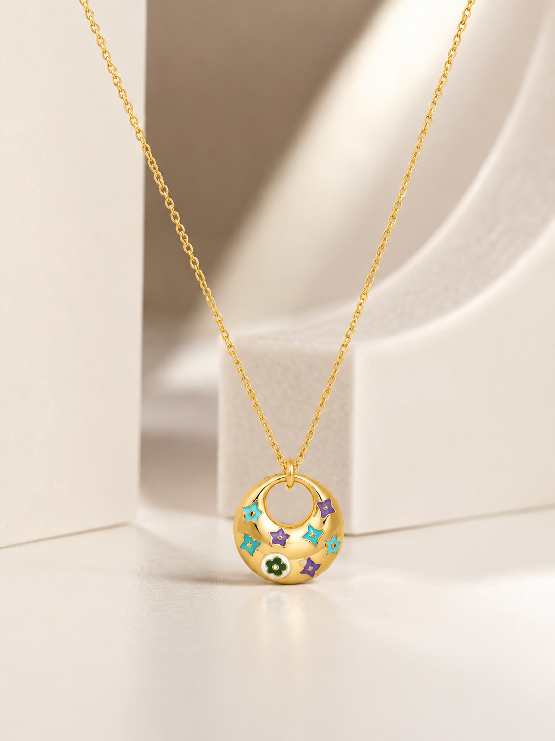 Moonlit Enamel Pendant