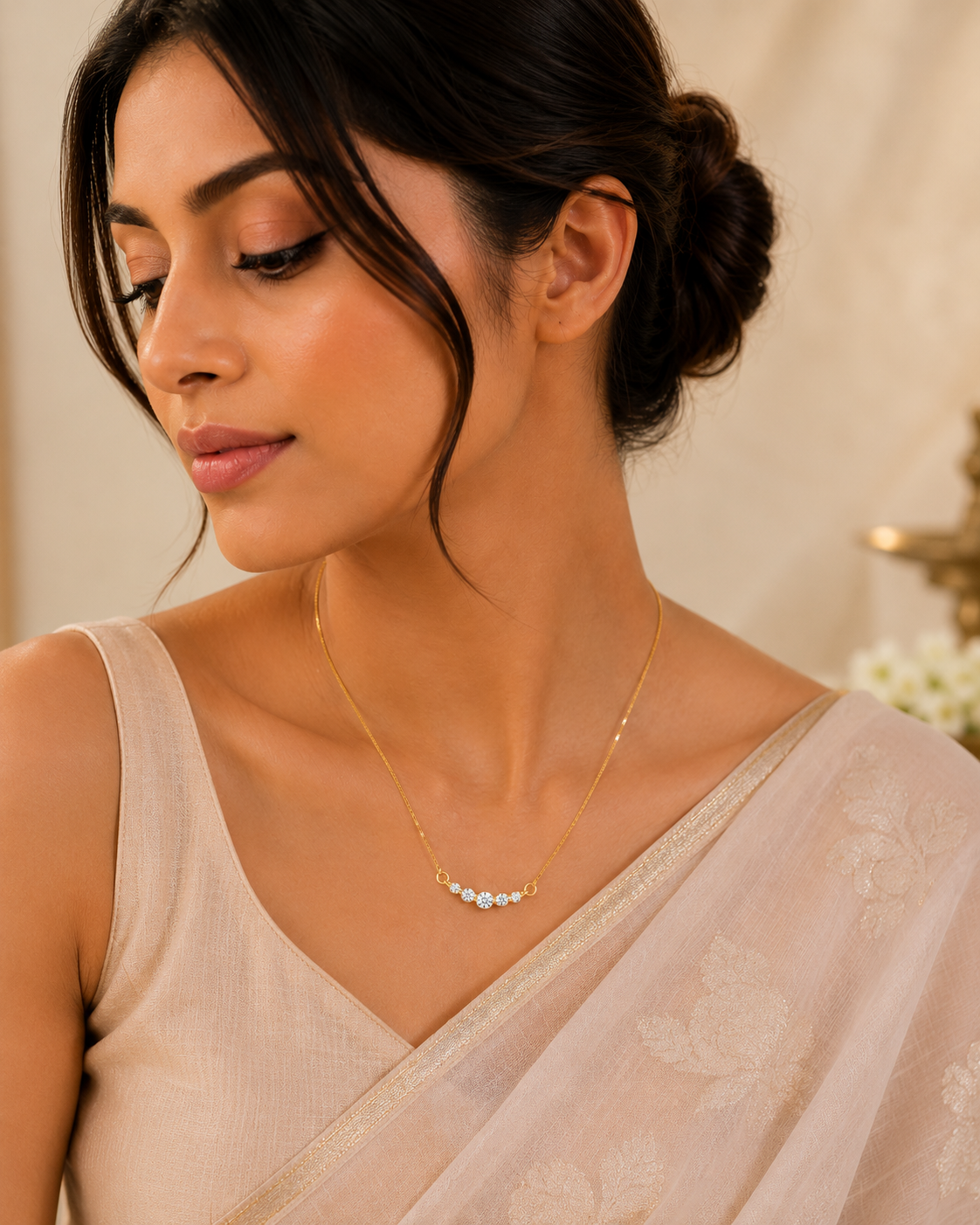 Diamond Line Minimal Necklace