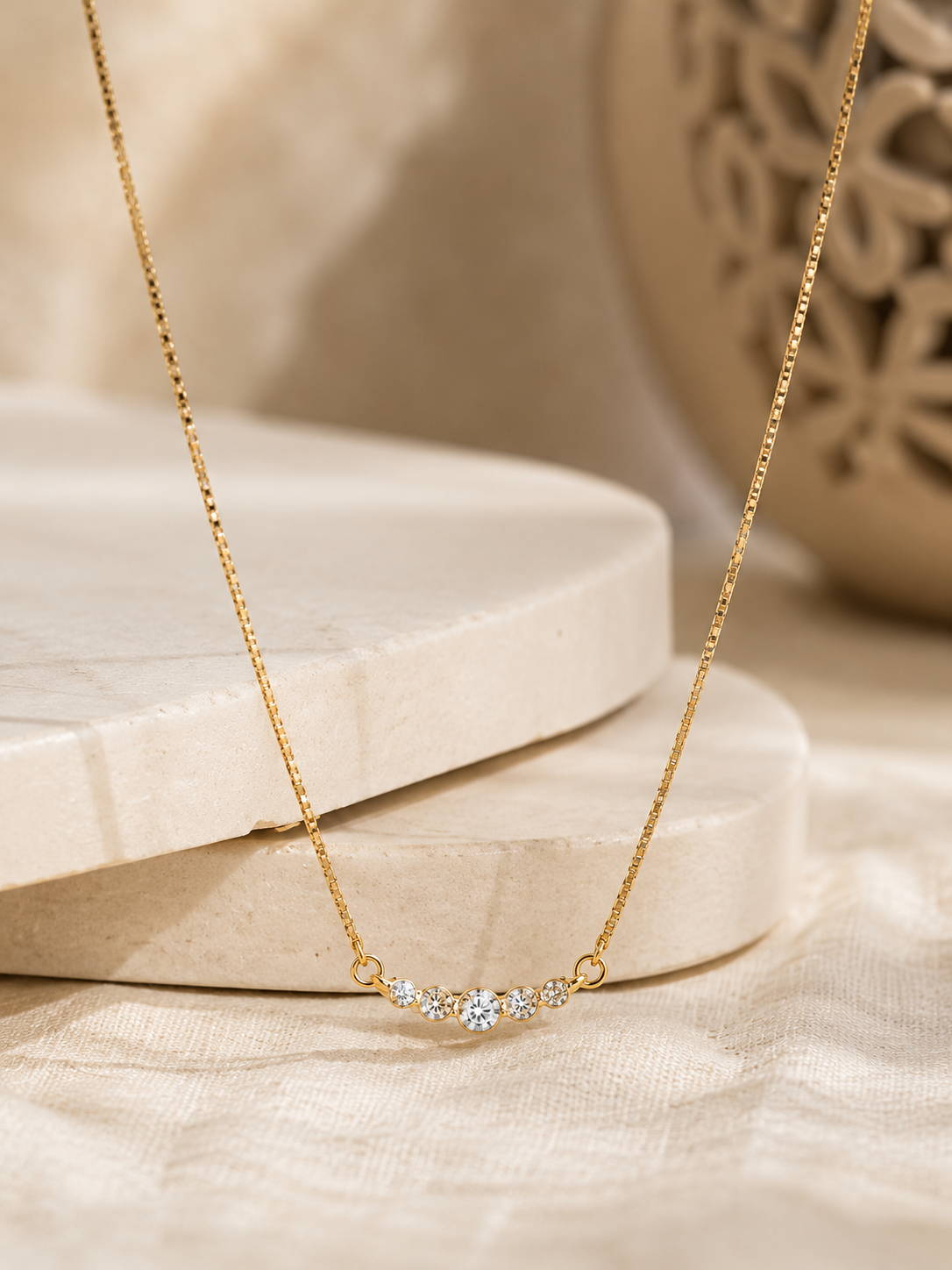Diamond Line Minimal Necklace