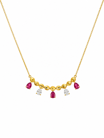 Ruby Drop Charm Necklace