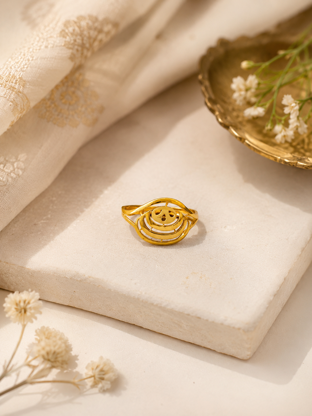 Golden Nazar Ring
