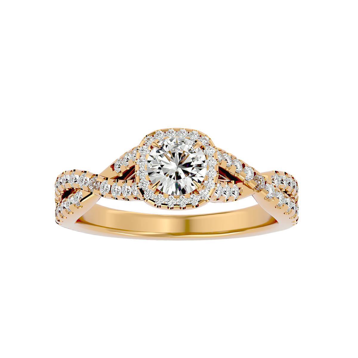 Gwyneth Solitaire Halo Ring