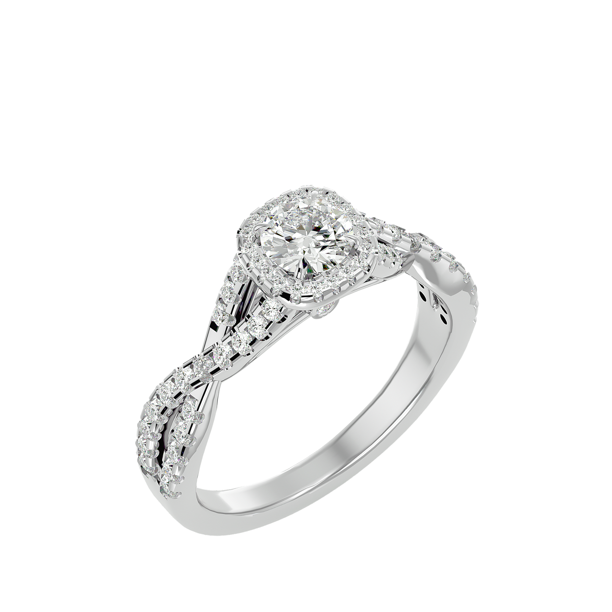 Gwyneth Solitaire Halo Ring