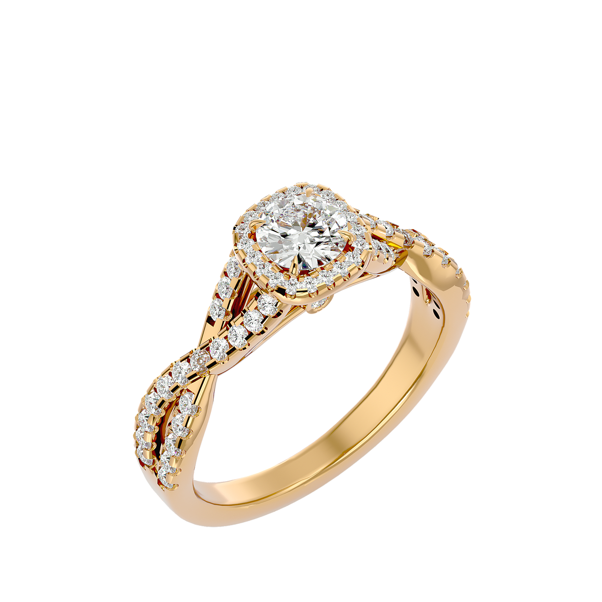 Gwyneth Solitaire Halo Ring