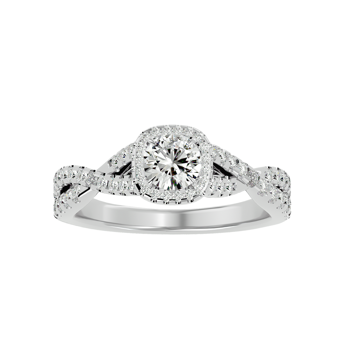 Gwyneth Solitaire Halo Ring