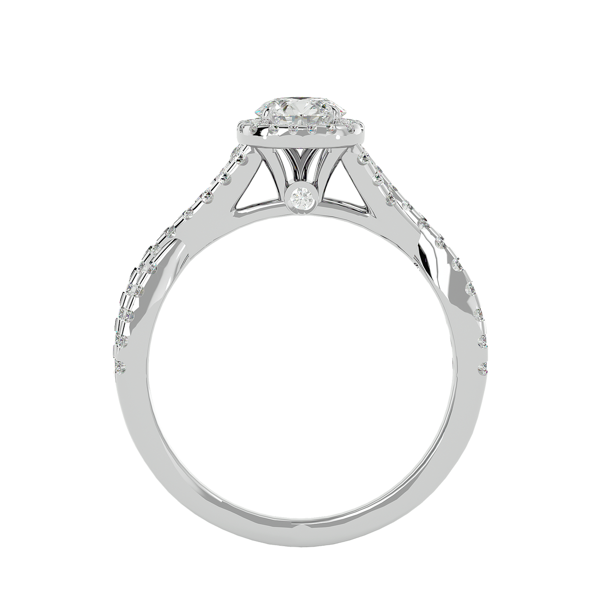 Gwyneth Solitaire Halo Ring