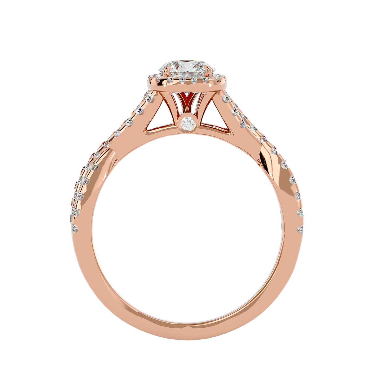 Gwyneth Solitaire Halo Ring
