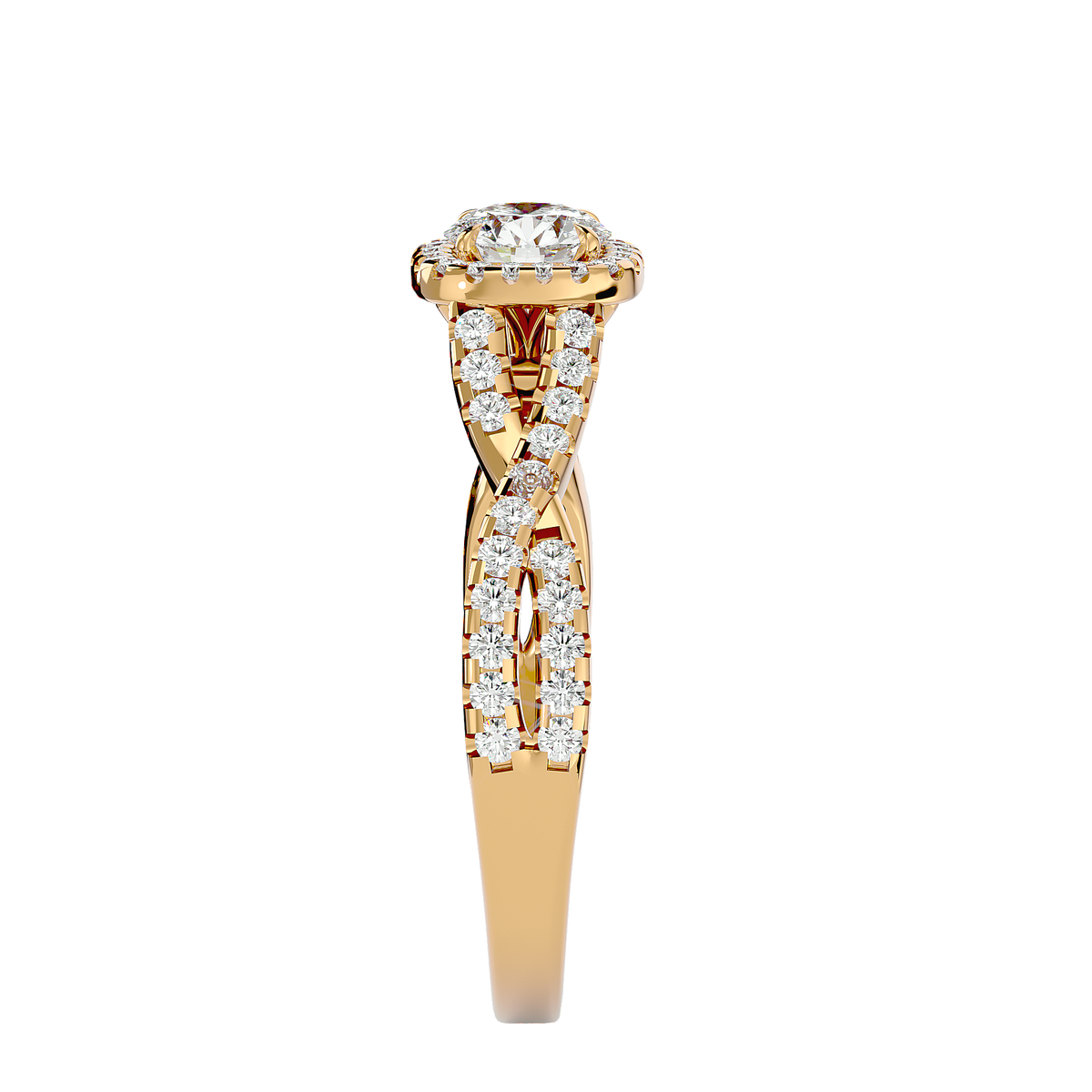 Gwyneth Solitaire Halo Ring