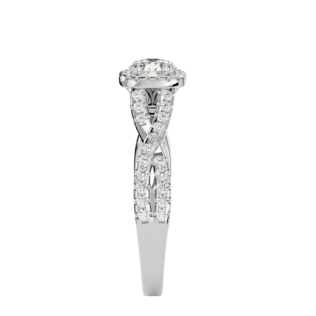 Gwyneth Solitaire Halo Ring