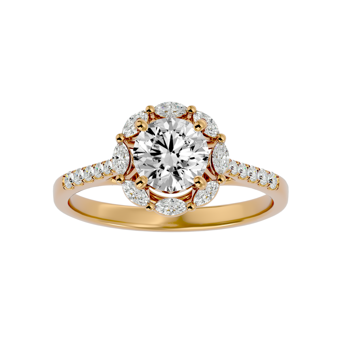 Josephine Solitaire Halo Ring