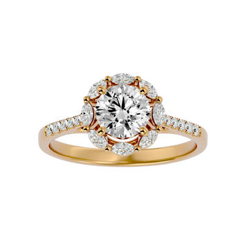 Josephine Solitaire Halo Ring