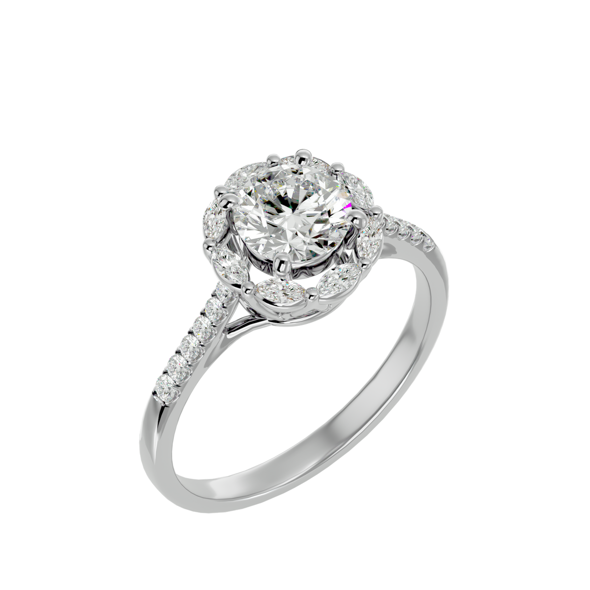 Josephine Solitaire Halo Ring