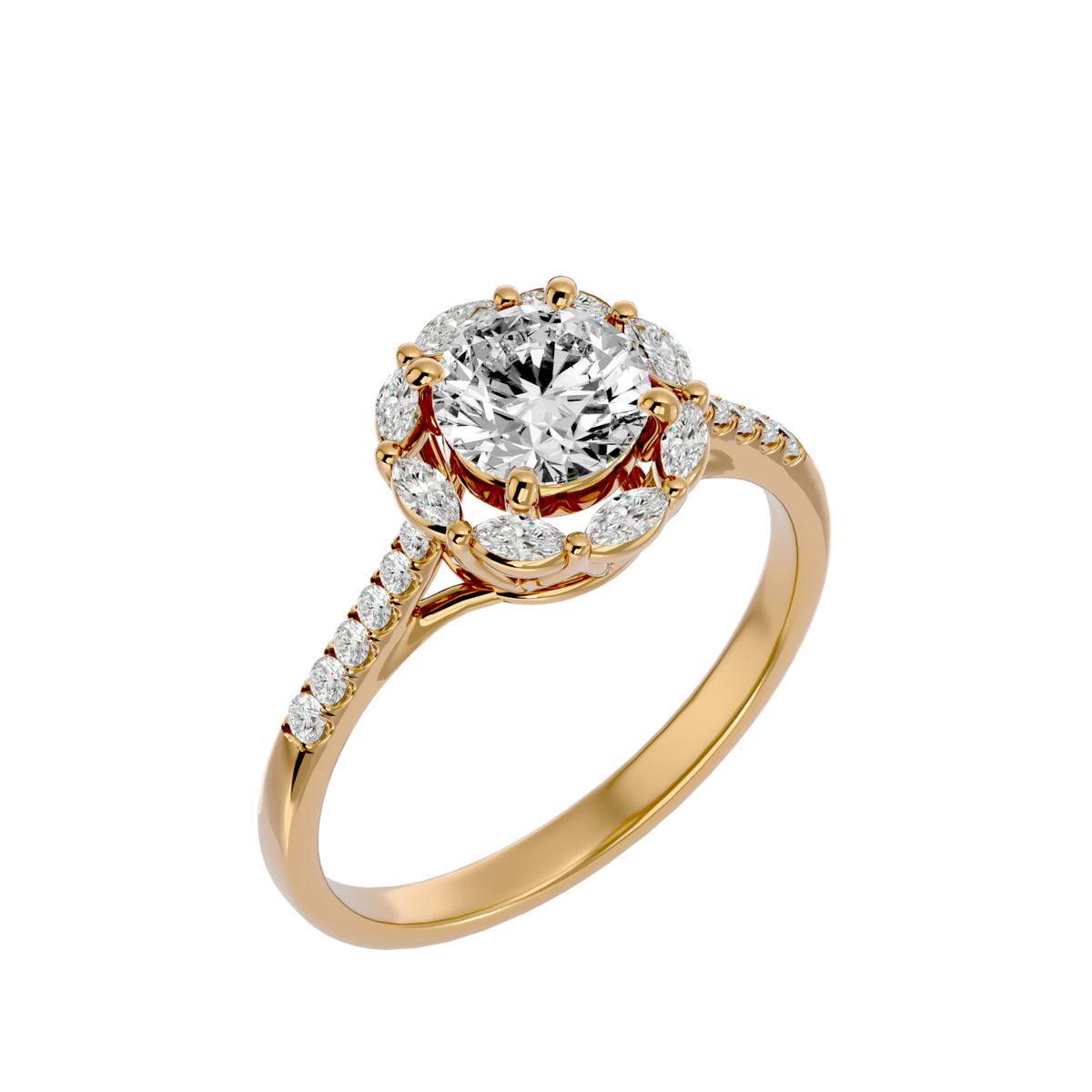 Josephine Solitaire Halo Ring