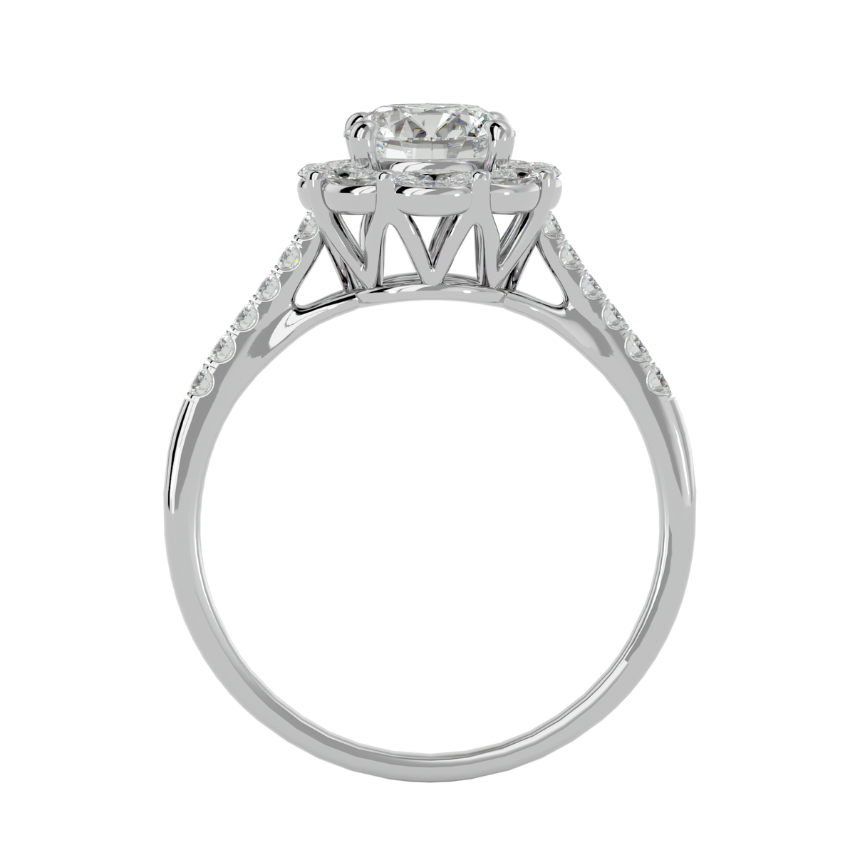 Josephine Solitaire Halo Ring