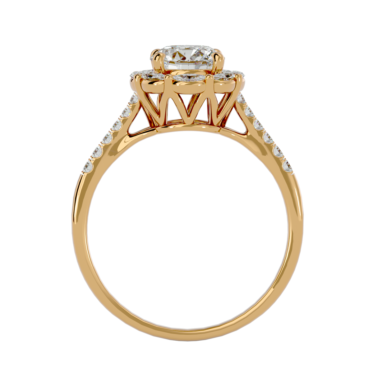 Josephine Solitaire Halo Ring