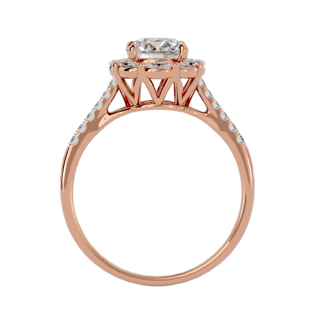 Josephine Solitaire Halo Ring