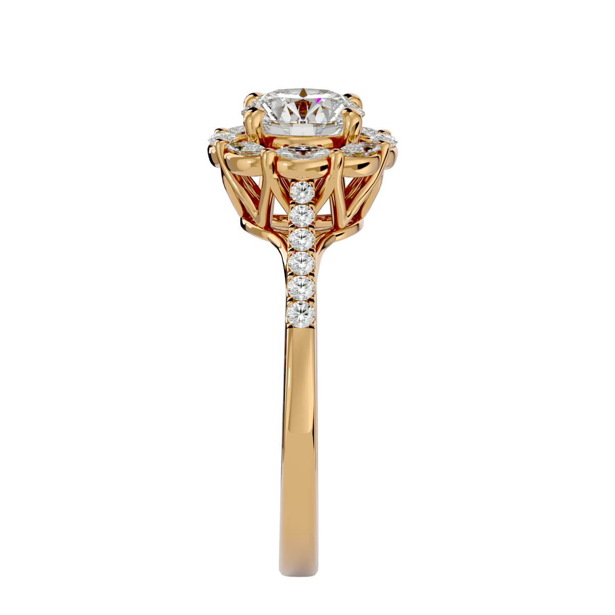 Josephine Solitaire Halo Ring