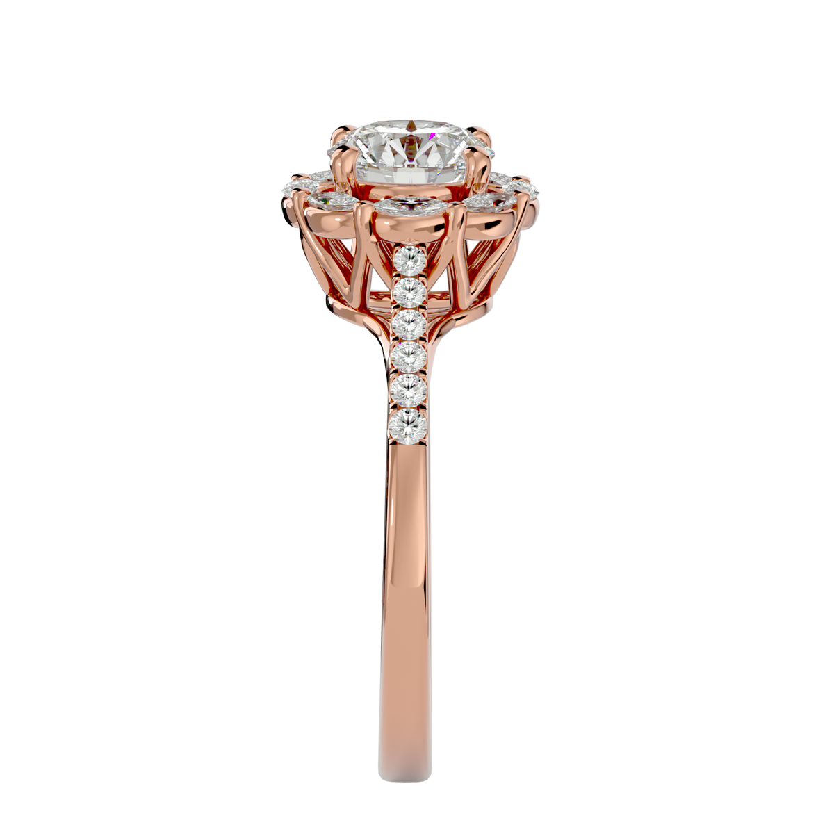 Josephine Solitaire Halo Ring