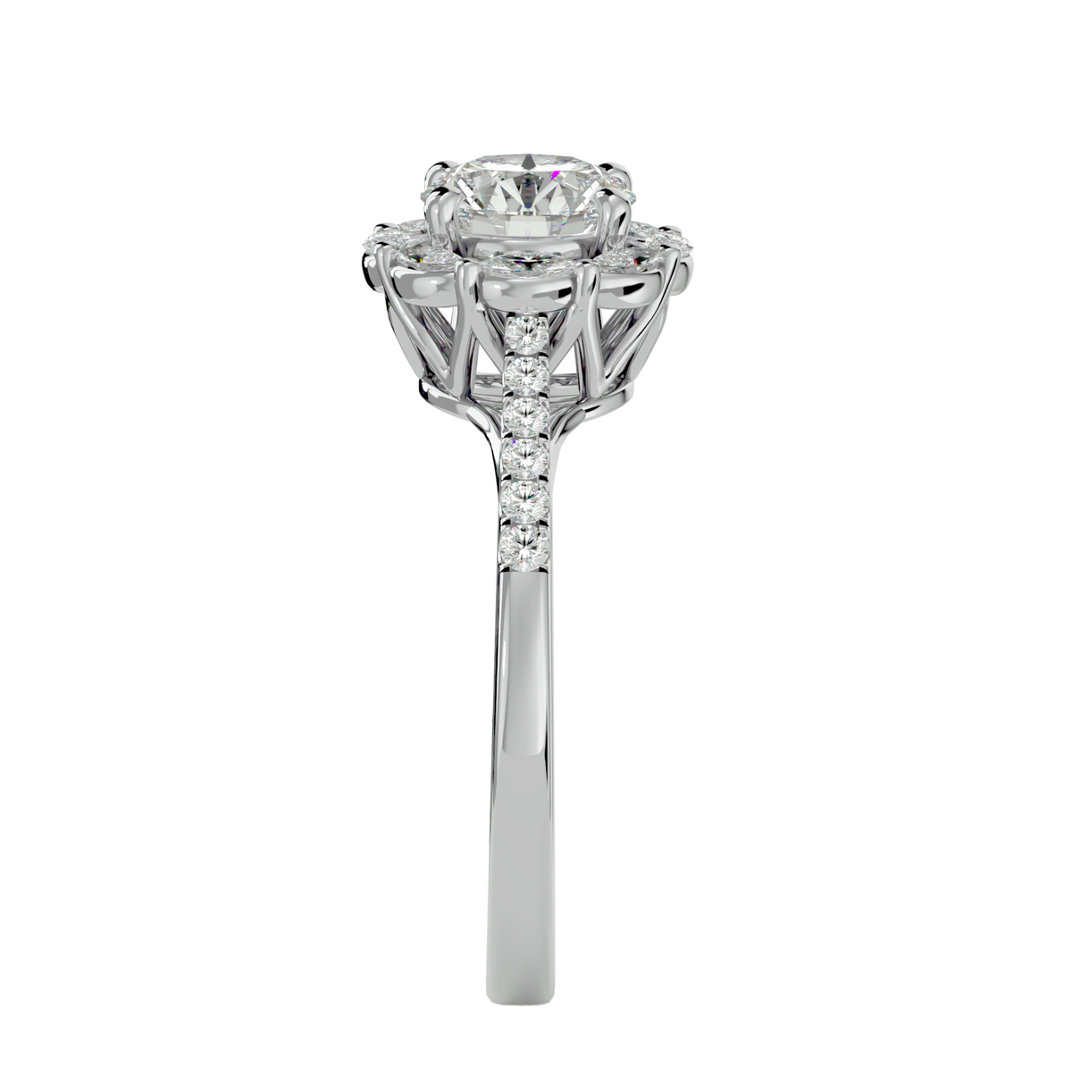 Josephine Solitaire Halo Ring