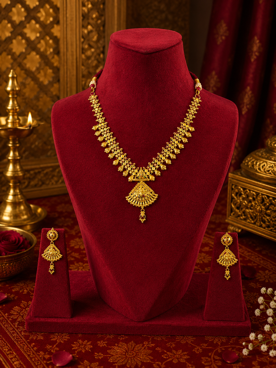 Rajkumari Fan Pendant Necklace