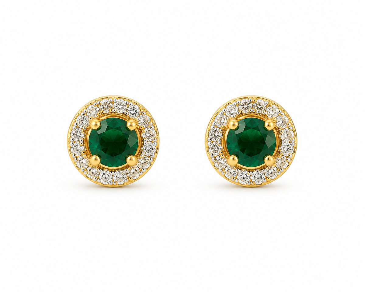 Emerald Aura studs