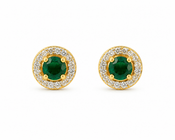 Emerald Aura studs