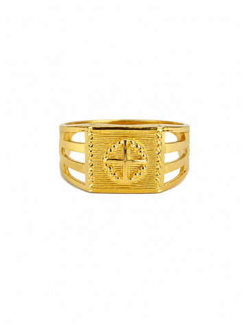 Dharma Shield Gold Ring