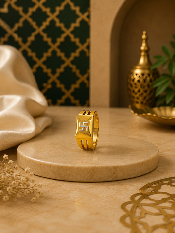 Shubh Swastik Statement Ring