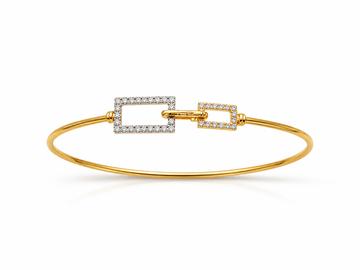 Geometric Link Open Bangle